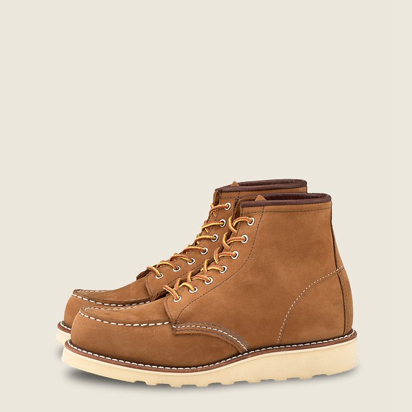 Heritage Støvler Dame - Red Wing 6-Inch Classic Moc - Short Chinook Læder - Khaki - WSHFVO-915